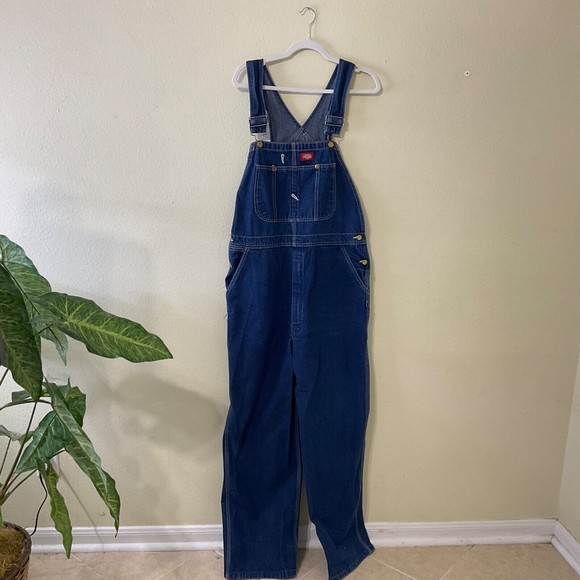 Dickies Other - Dickies Bib Overalls Mens/unisex Denim Carpenter Blue Jeans 38X32/ 38x29 1/2”